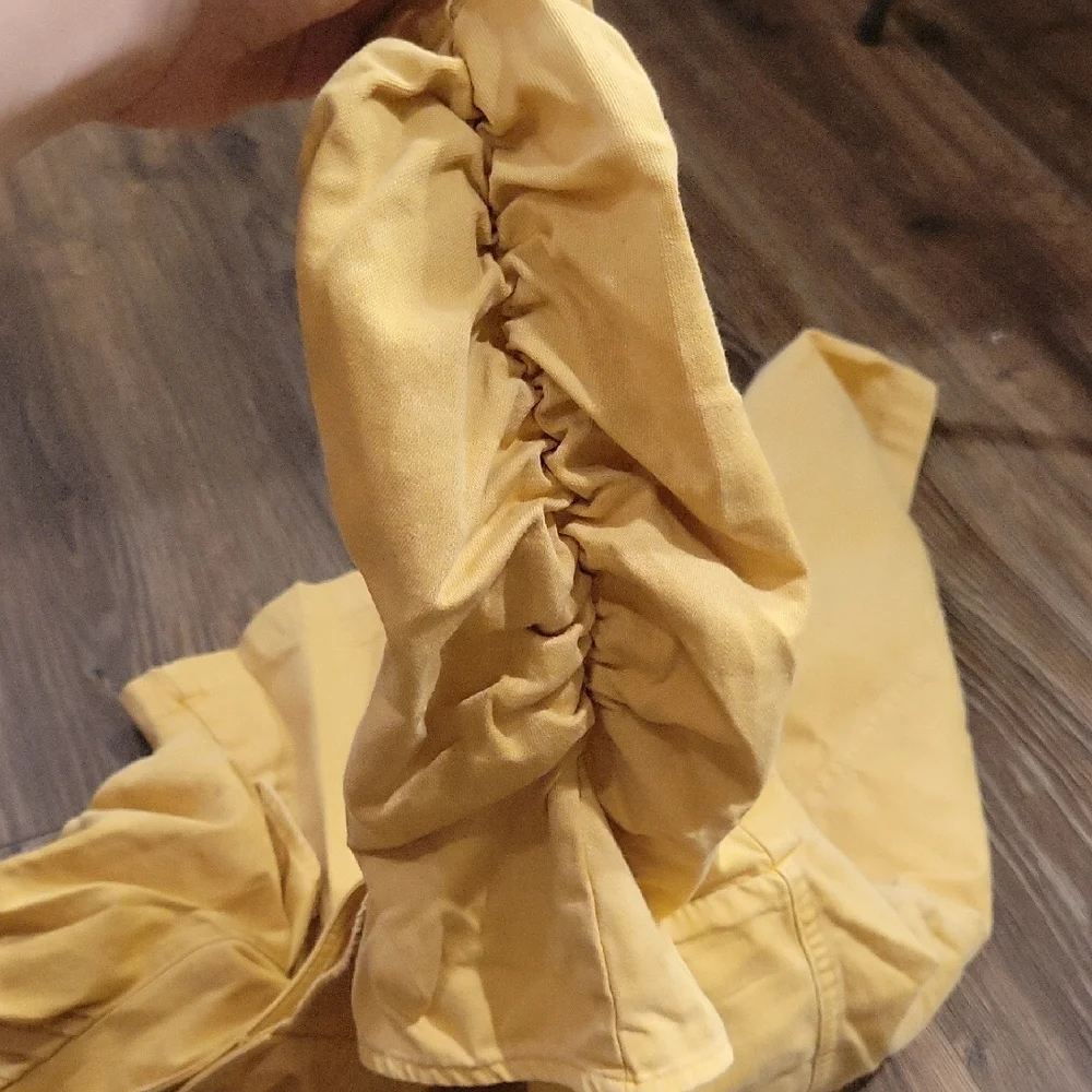 Free People Mustard Mini Dress with Puff Sleeves - Picture 4 of 10